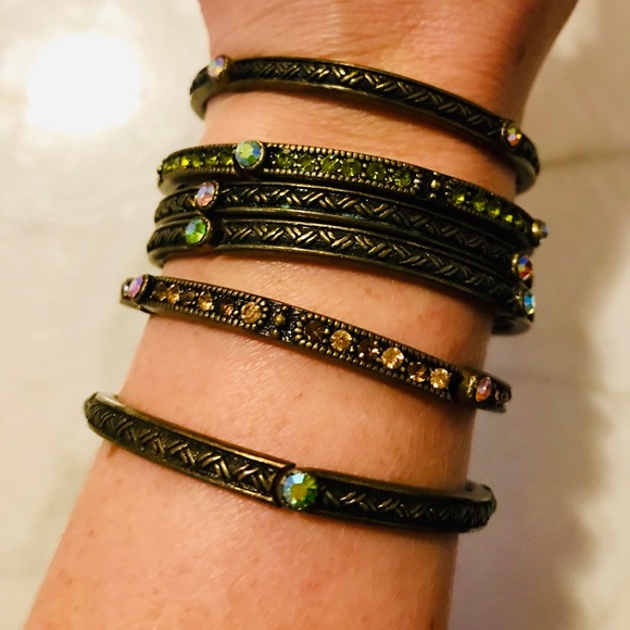 Rhinestone Bangle Set - Picture 2 of 2